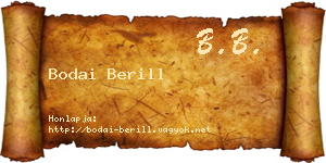 Bodai Berill névjegykártya
